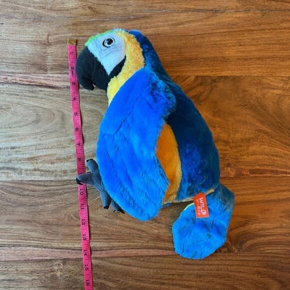 Wild Republic Blue & Yellow Macaw Bird Plush Toy 12" Soft Stuffed Animal - Picture 1 of 2